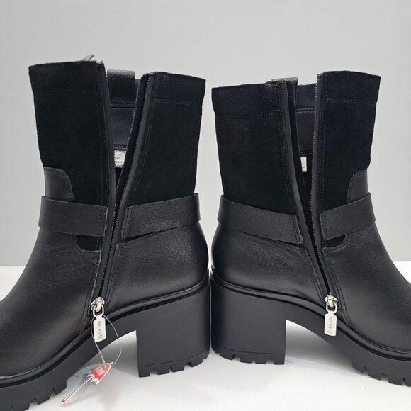 NEW Blondo Rebel Ankle Boot Womens 9.5 Black Leather Waterproof Moto Biker Heel - Picture 4 of 14